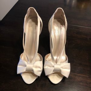 David’s Bridal Ivory Heels with Bow